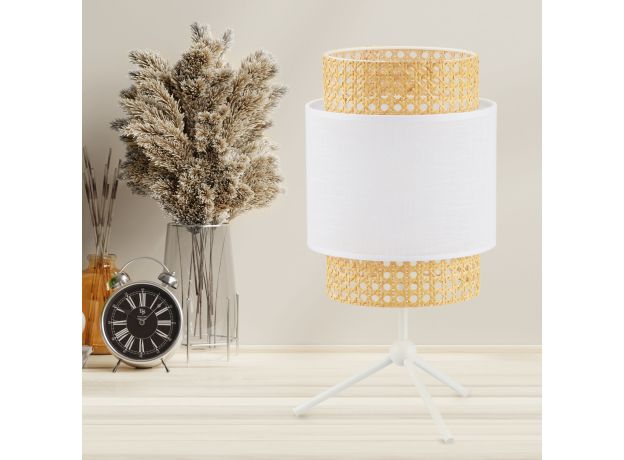 Настольная лампа с абажуром 6565 Boho White