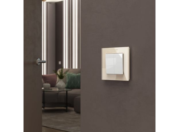 Перекрестный переключатель двухклавишный (белый) W1123001