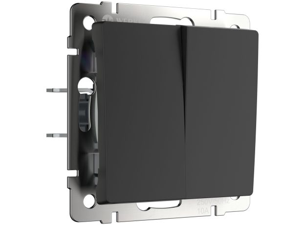 Перекрестный переключатель двухклавишный (чёрный матовый) W1123006