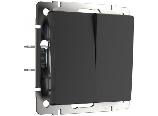 Перекрестный переключатель двухклавишный (чёрный матовый) W1123006