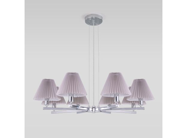 Подвесная люстра с абажурами 60136/8 хром/серый