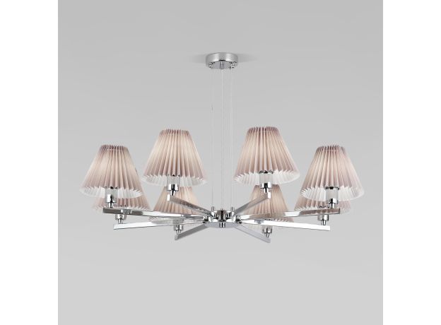 Подвесная люстра с абажурами 60136/8 хром/серый