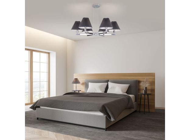 Подвесная люстра с декоративными абажурами 60136/6 хром/графит