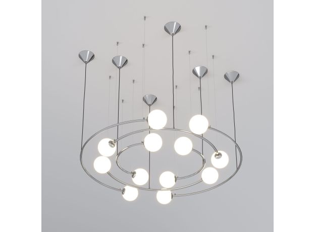 Подвесной светильник в стиле лофт 360/12 хром