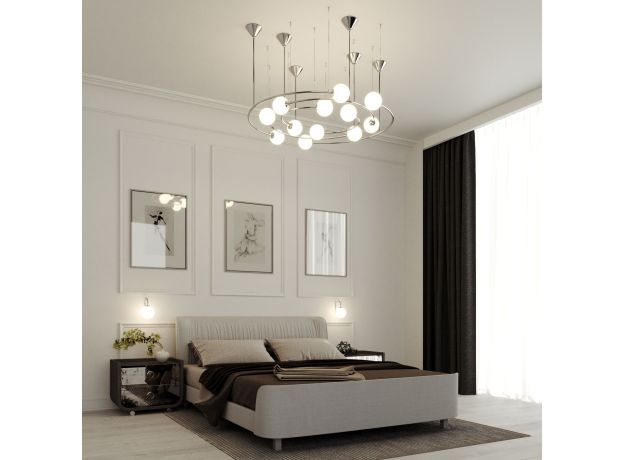 Подвесной светильник в стиле лофт 360/12 хром