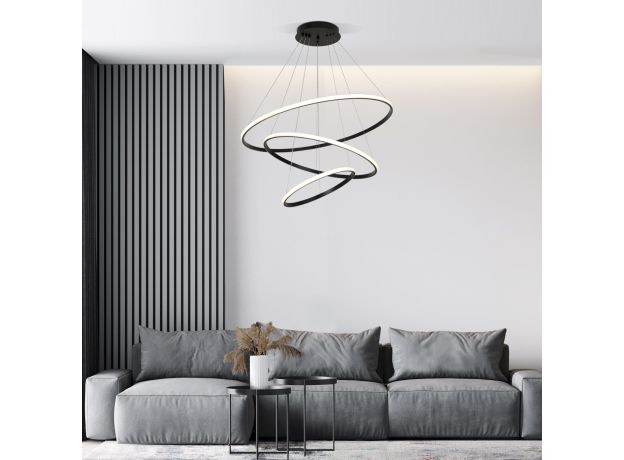 Подвесной светодиодный светильник с пультом управления 90264/3 черный