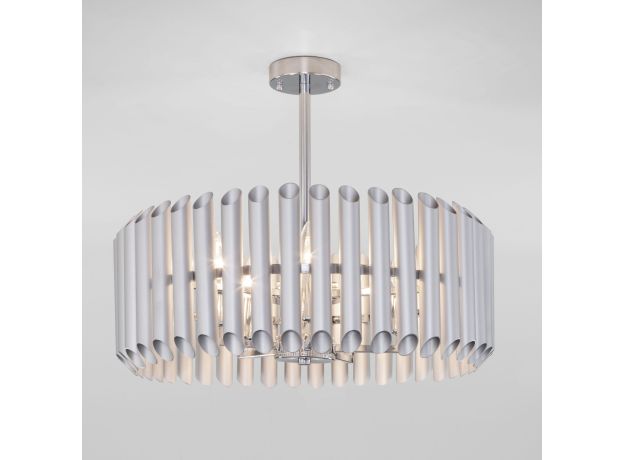 Потолочная люстра с металлическим плафоном 362/5 серебро