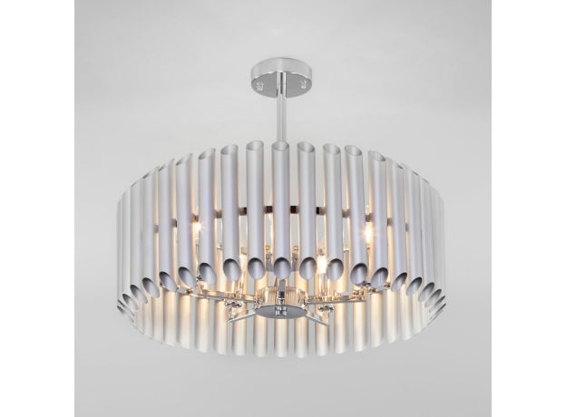 Потолочная люстра с металлическим плафоном 362/5 серебро