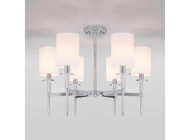 Классическая люстра с абажурами 60132/6 хром