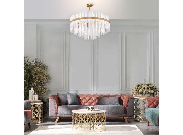 Потолочная люстра Умный дом 368/9 Smart латунь