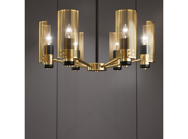 Потолочная люстра с металлическими плафонами 70139/6 латунь