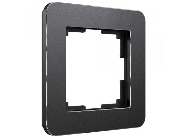 Рамка из металла на 1 пост Platinum черный алюминий W0012608