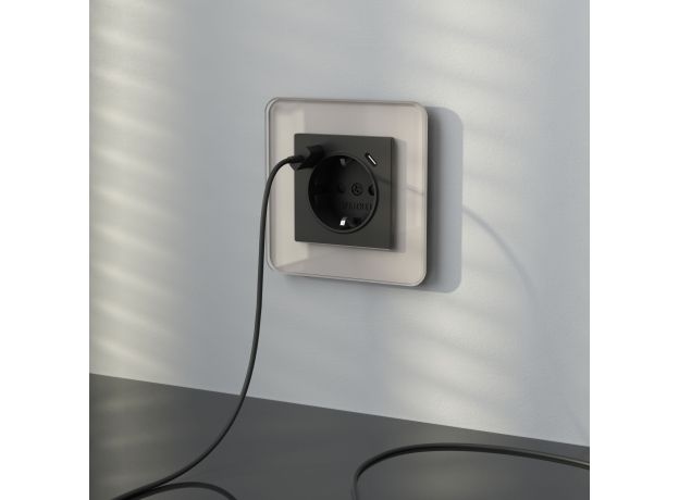 Рамка из стекла на 1 пост Elite дымчатый W0012417