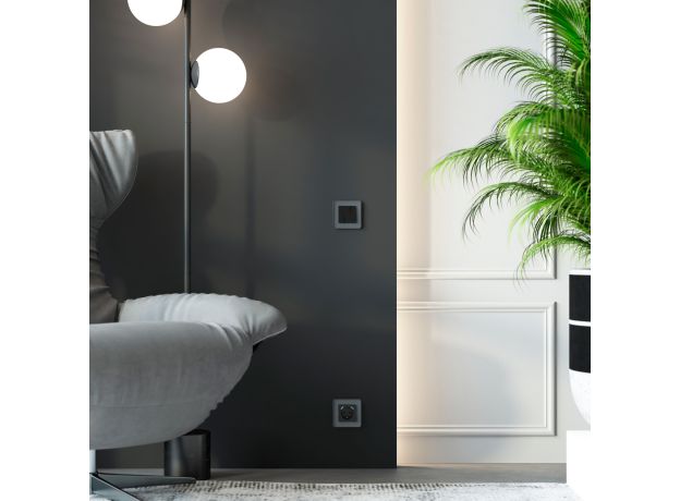 Рамка из стекла на 1 пост Elite графит W0012440