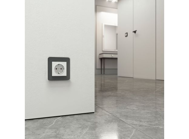 Рамка из стекла на 1 пост Elite графит W0012440