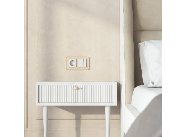 Рамка из стекла на 2 поста Elite айвори W0022443