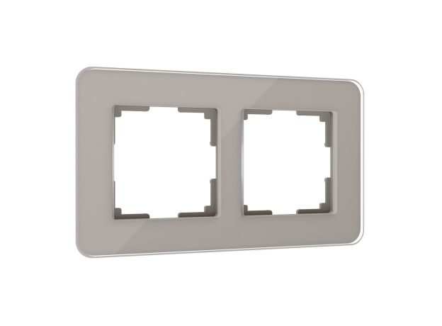 Рамка из стекла на 2 поста Elite дымчатый W0022417