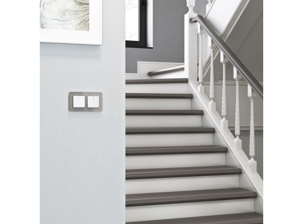 Рамка из стекла на 2 поста Elite дымчатый W0022417