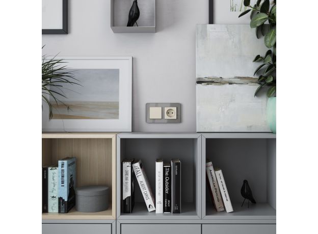 Рамка из стекла на 2 поста Elite дымчатый W0022417