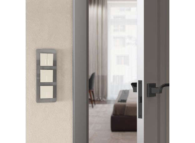 Рамка из стекла на 3 поста Elite дымчатый W0032417