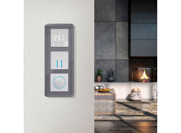 Рамка из стекла на 3 поста Elite графит W0032440