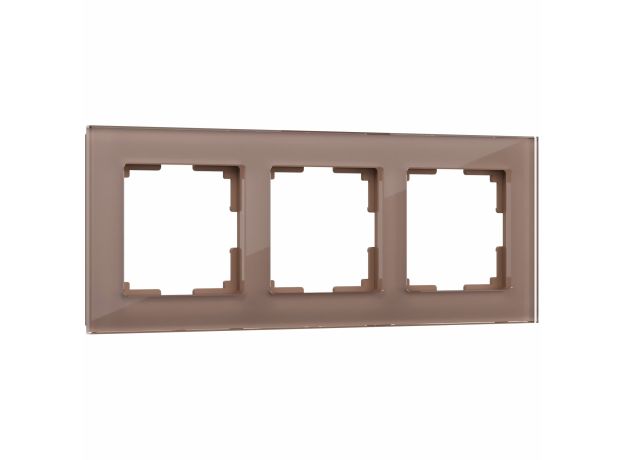 Рамка из стекла на 3 поста Favorit латте W0031142