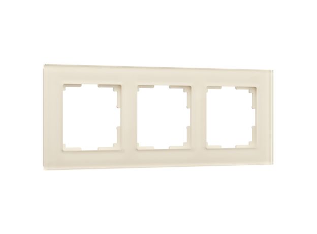 Рамка из стекла на 3 поста Favorit молочный W0031141