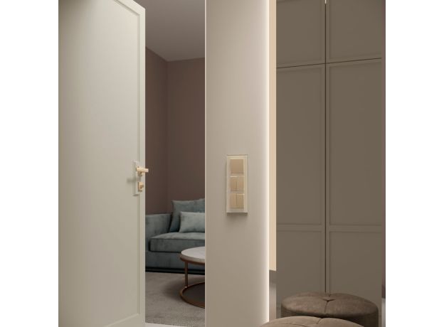 Рамка из стекла на 3 поста Favorit молочный W0031141