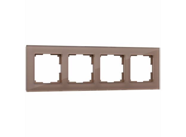 Рамка из стекла на 4 поста Favorit латте W0041142