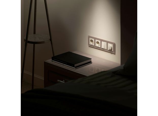 Рамка из стекла на 4 поста Favorit латте W0041142