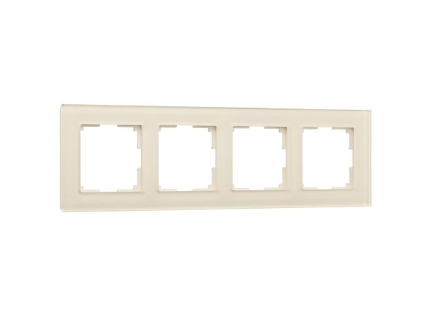 Рамка из стекла на 4 поста Favorit молочный W0041141