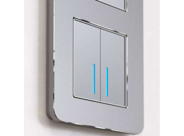 Рамка из металла на 2 поста Platinum алюминий W0022606