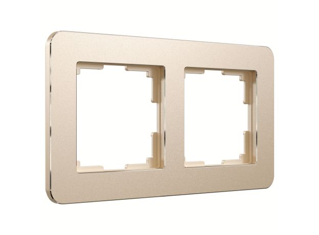 Рамка из металла на 2 поста Platinum шампань W0022611