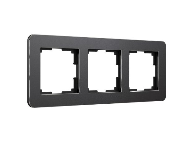 Рамка из металла на 3 поста Platinum черный алюминий W0032608