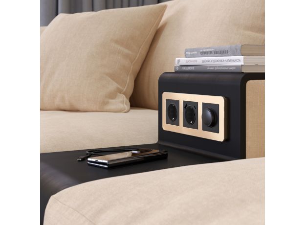 Рамка из металла на 3 поста Platinum шампань W0032611