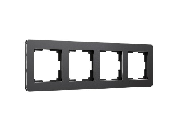 Рамка из металла на 4 поста Platinum черный алюминий W0042608