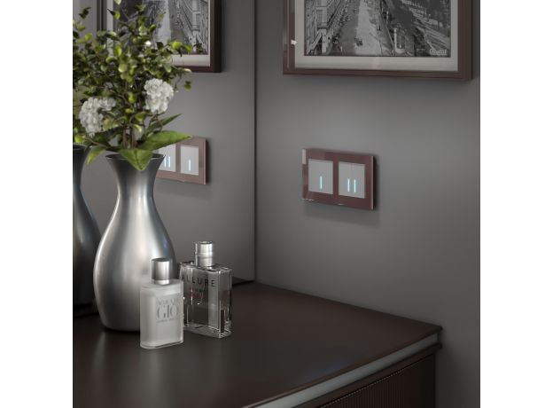 Сенсорный выключатель одноклавишный с подсветкой 1000 Вт серебряный W4510006