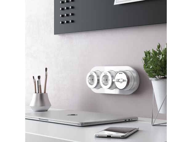 Выключатель на 4 положения двухклавишный Vintage белый матовый/хром W5822050