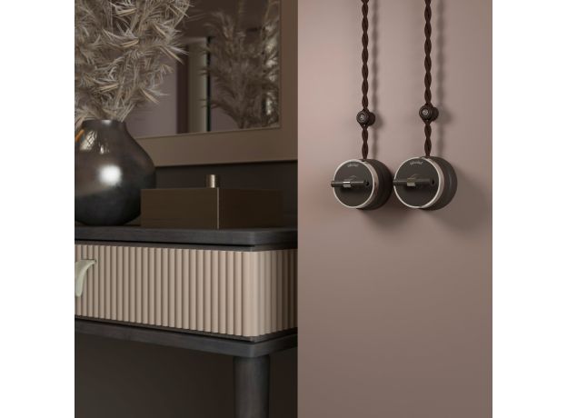 Выключатель на 4 положения двухклавишный Vintage мокко матовый/хром W5822052