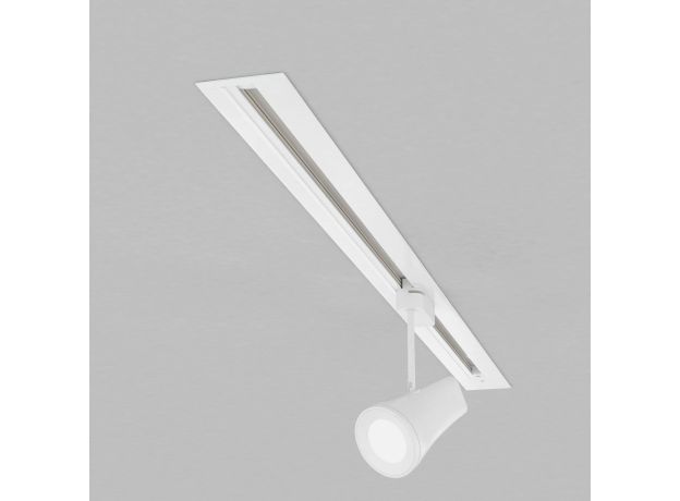 Встраиваемый однофазный шинопровод 1 метр белый (с вводом питания и заглушкой) 85082/00