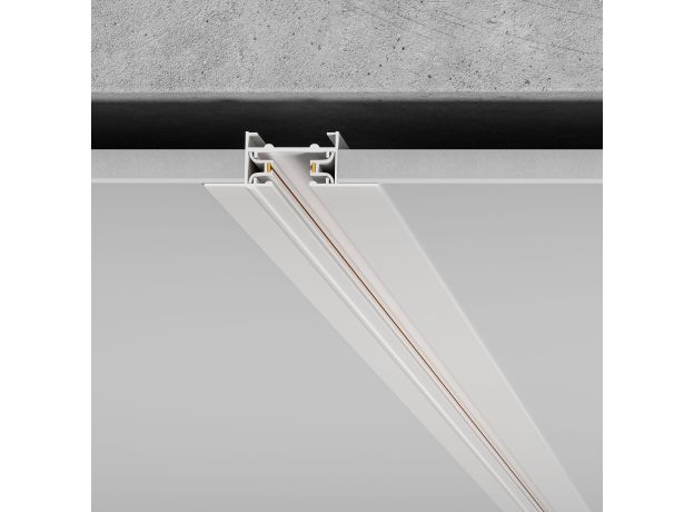 Встраиваемый однофазный шинопровод 1 метр белый (с вводом питания и заглушкой) 85082/00