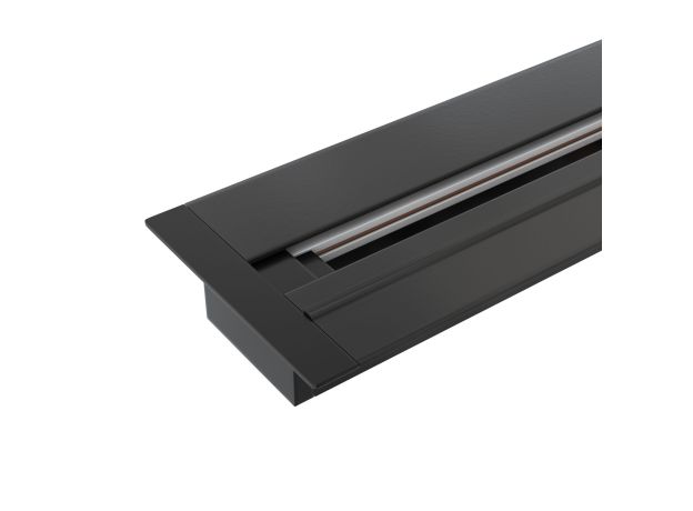 Встраиваемый однофазный шинопровод 1 метр черный (с вводом питания и заглушкой) 85082/00