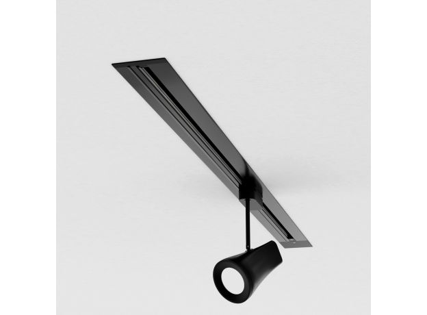 Встраиваемый однофазный шинопровод 1 метр черный (с вводом питания и заглушкой) 85082/00