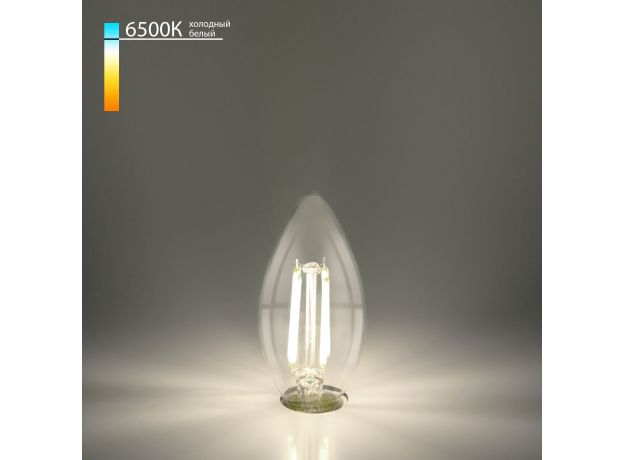 Филаментная светодиодная лампа "Свеча" C35 9W 6500K E14 прозрачная BLE1440