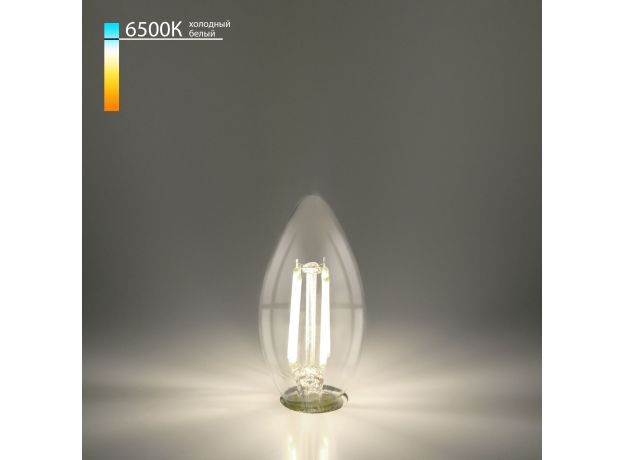 Филаментная светодиодная лампа "Свеча" C35 9W 6500K E27 прозрачная BLE2759