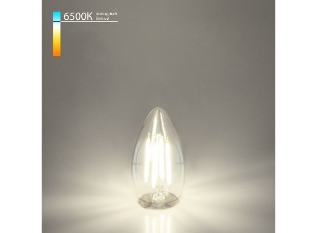 Филаментная светодиодная лампа "Свеча" C35 9W 6500K E27 прозрачная BLE2759