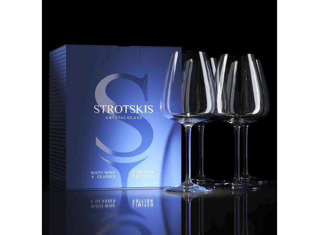 Хрустальные бокалы Strotskis Dionys, белое вино (4 шт.) 0302/4