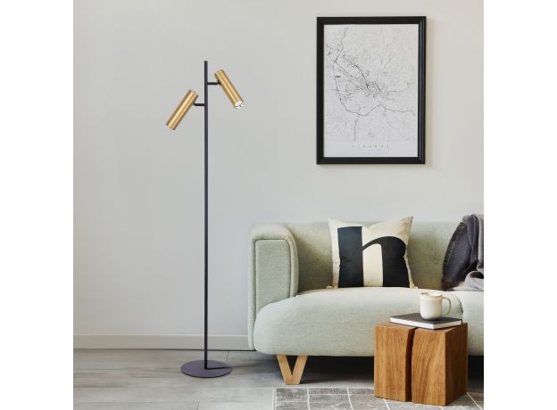 Торшер с поворотными плафонами 01087/2 латунь