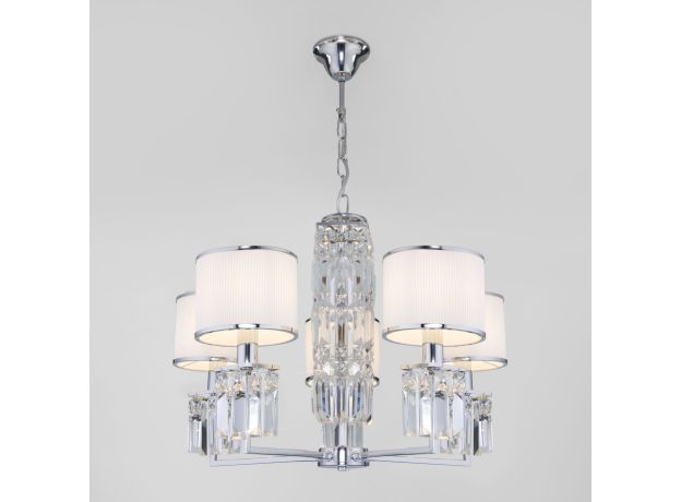 Подвесная люстра с абажурами 10099/5 хром