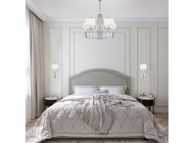 Подвесная люстра с абажурами 10099/5 хром